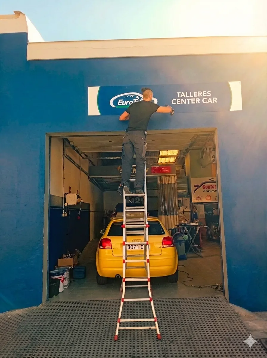 Trabajo de montador profesional en altura